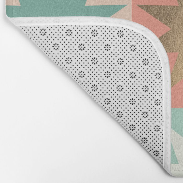 Retro Festive Christmas Star check pattern  Bath Mat Gallery Image 2