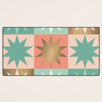Retro Festive Christmas Star check pattern  Desk Mat Gallery Image 3