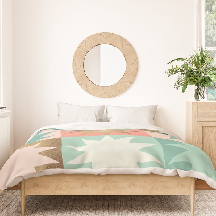 Retro Festive Christmas Star check pattern  Duvet Cover Gallery Image 3