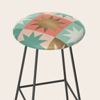 Retro Festive Christmas Star check pattern  Stool Gallery Image 2