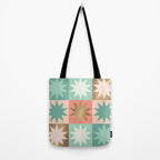 Retro Festive Christmas Star check pattern  Tote Bag Gallery Image 2