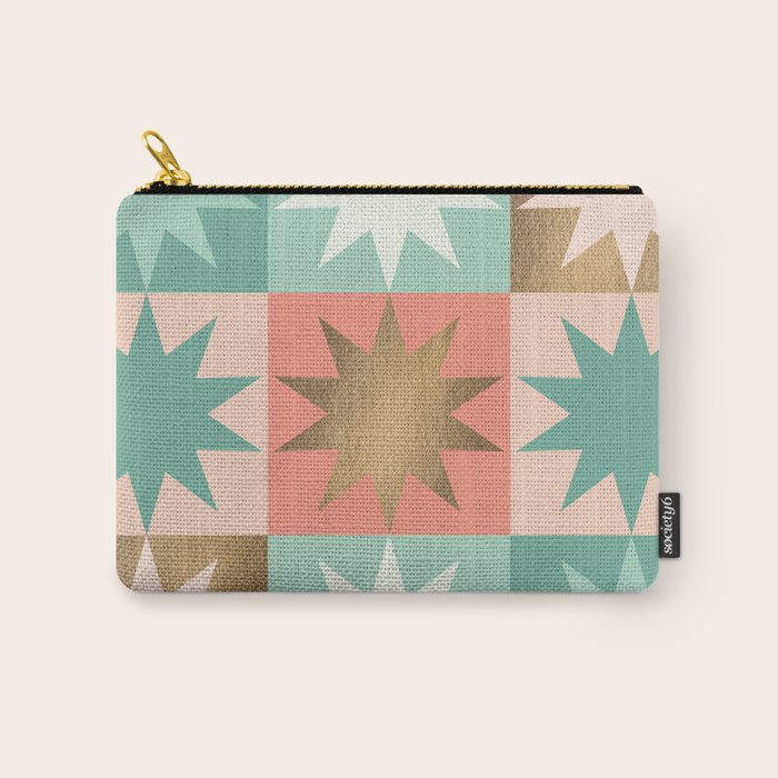 Retro Festive Christmas Star check pattern  Carry All Pouch Gallery Image 1