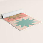Retro Festive Christmas Star check pattern  Yoga Mat Gallery Image 2