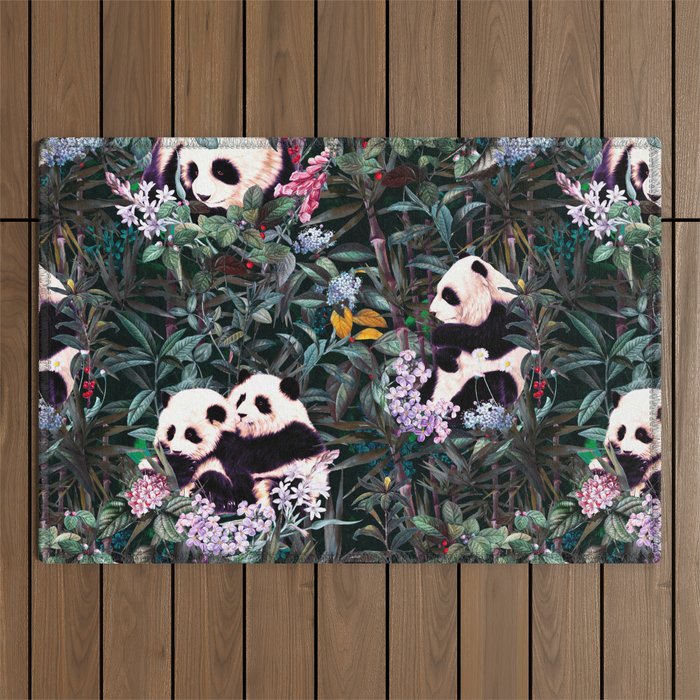 Rainforest Pandas Outdoor Rug Gallery Image 1