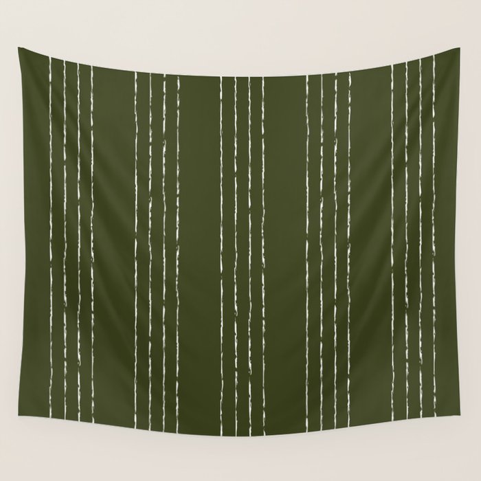 Lines #5 (Olive Green) Wall Tapestry Gallery Image 4