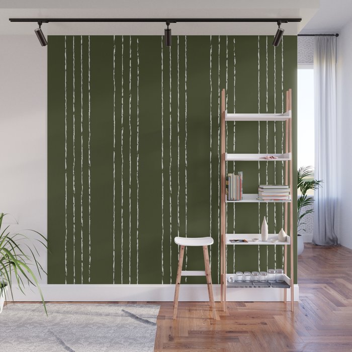 Lines #5 (Olive Green) Wall Mural Gallery Image 1