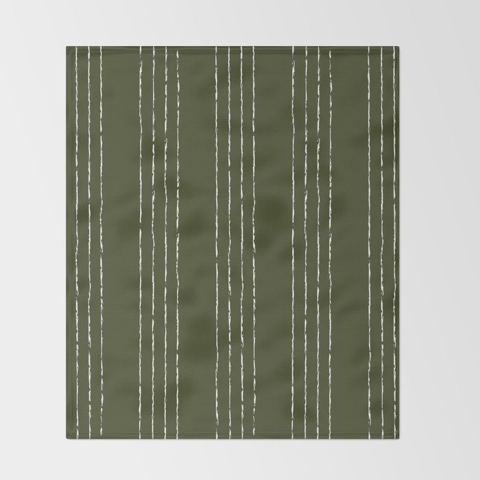 Lines #5 (Olive Green) Throw Blanket Gallery Image 2