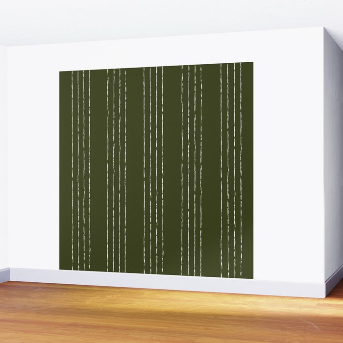 Lines #5 (Olive Green) Wall Mural Gallery Image 2