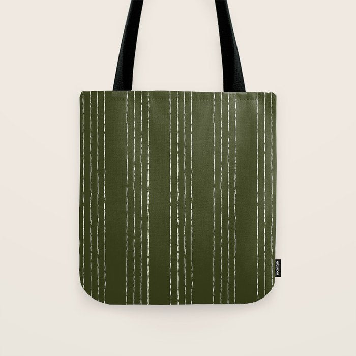 Lines #5 (Olive Green) Tote Bag Gallery Image 1