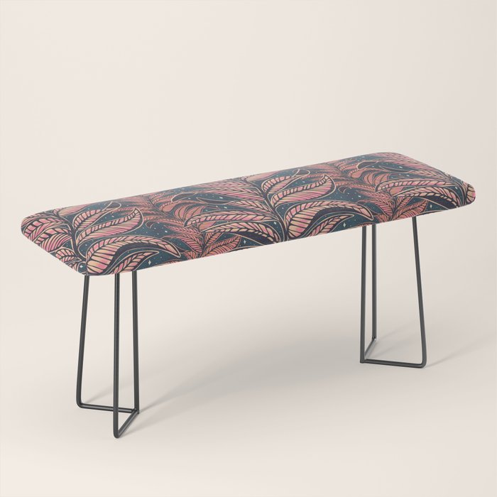 Magic Jungle Vine - midnight & peach Bench Gallery Image 1
