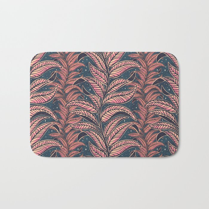 Magic Jungle Vine - midnight & peach Bath Mat Gallery Image 1