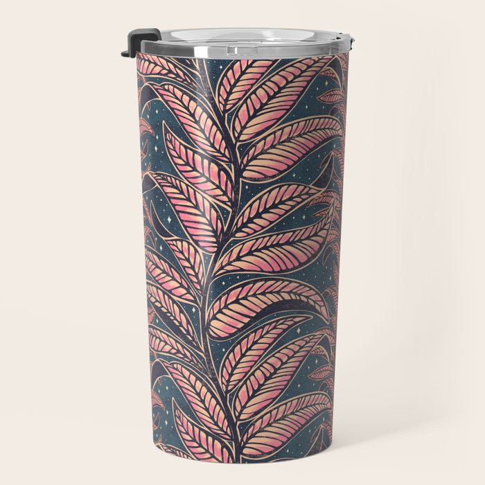 Magic Jungle Vine - midnight & peach Travel Mug Gallery Image 3