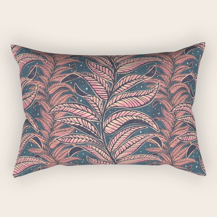 Magic Jungle Vine - midnight & peach Rectangular Pillow Gallery Image 1