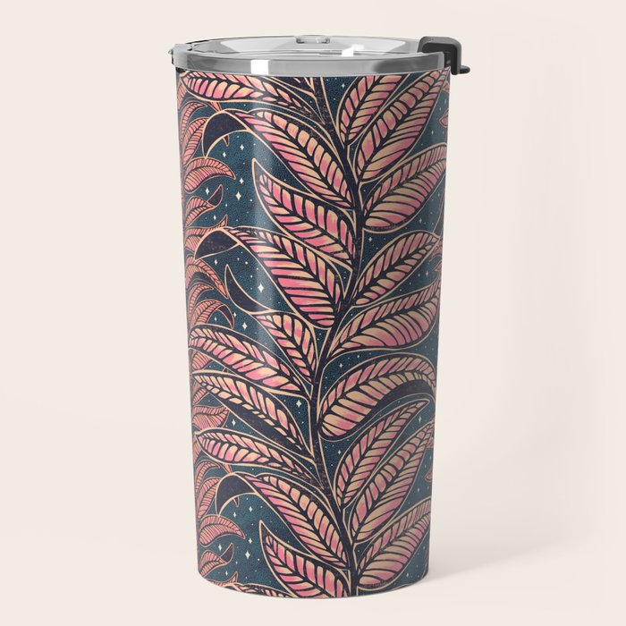 Magic Jungle Vine - midnight & peach Travel Mug Gallery Image 2