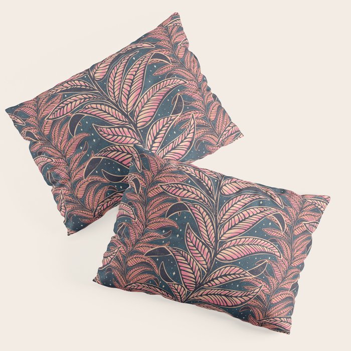 Magic Jungle Vine - midnight & peach Pillow Sham Gallery Image 3