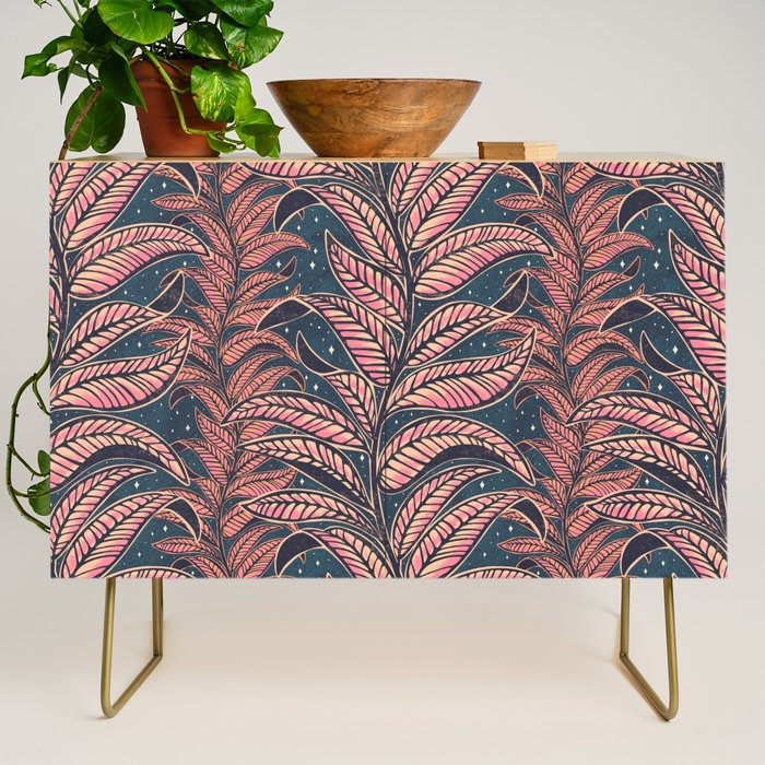 Magic Jungle Vine - midnight & peach Credenza Gallery Image 1
