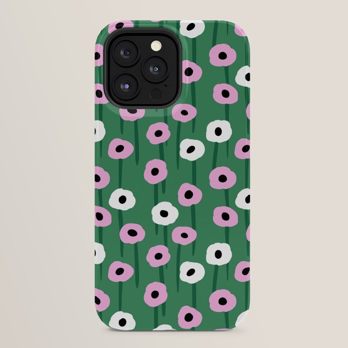 Abstract Poppies Pink & Green iPhone Case Gallery Image 24