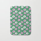 Abstract Poppies Pink & Green Bath Mat Gallery Image 1