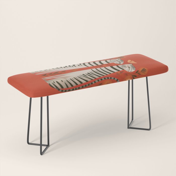 Striped Cat Pair Bench Gallery Image 1
