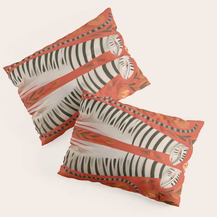 Striped Cat Pair Pillow Sham Gallery Image 1