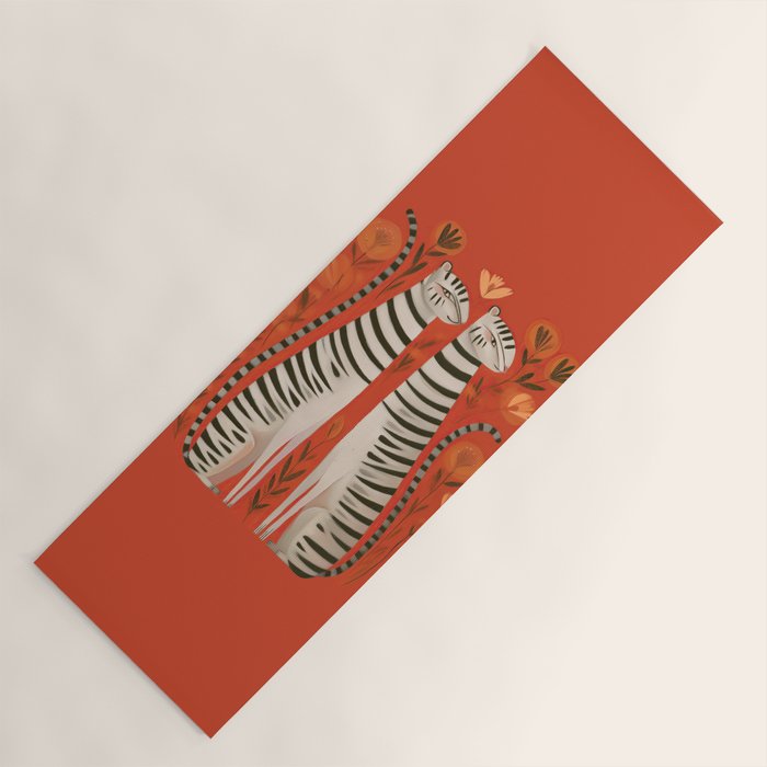 Striped Cat Pair Yoga Mat Gallery Image 1