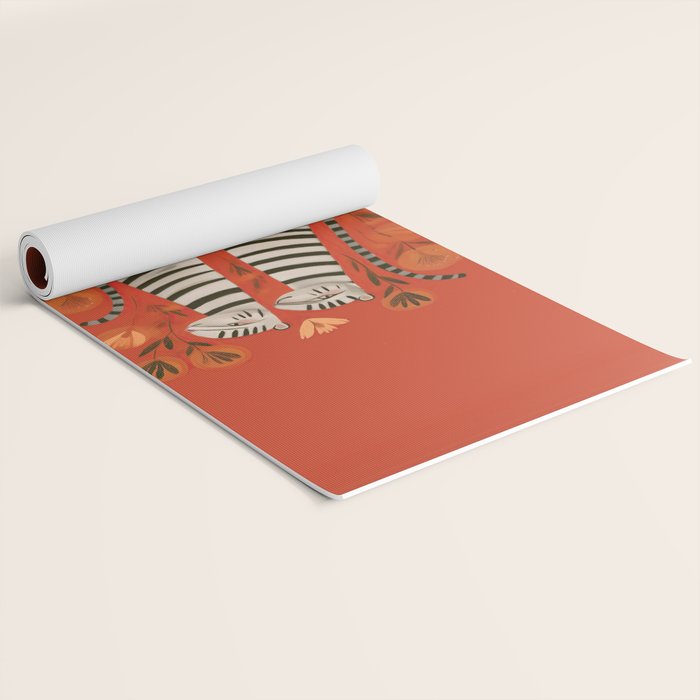 Striped Cat Pair Yoga Mat Gallery Image 2