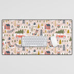 Home For The Holidays Blush Pink Christmas Desk Mat Gallery Image 1