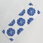 Indigo Succulent |  Watercolor Painting Yoga Mat Gallery Image 1