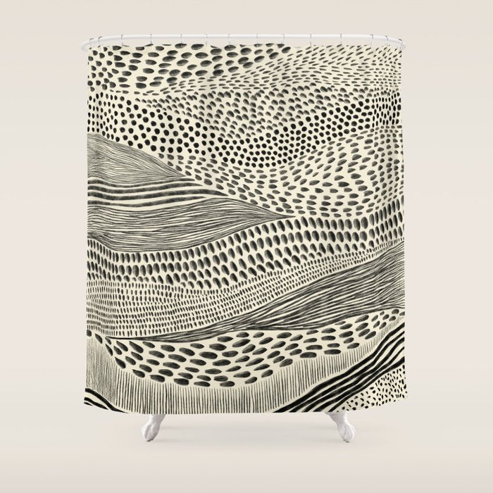 Hand Drawn Patterned Abstract II Shower Curtain Gallery Image 1