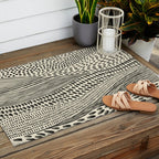 Hand Drawn Patterned Abstract II Outdoor Rug Gallery Image 2