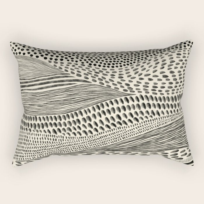 Hand Drawn Patterned Abstract II Rectangular Pillow Gallery Image 1
