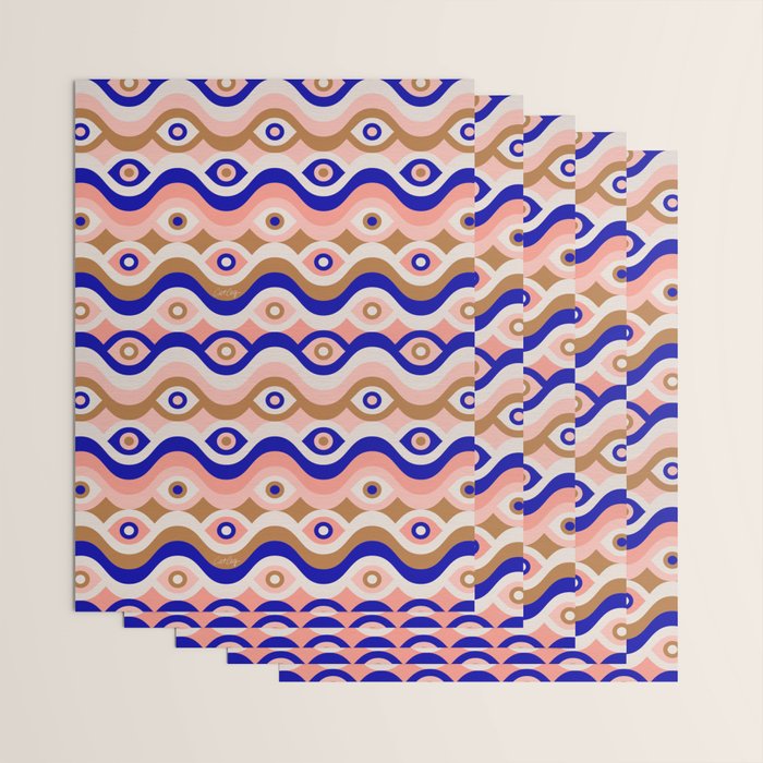 Psychedelic Eye Melt - Blue & Pink Wrapping Paper Gallery Image 3