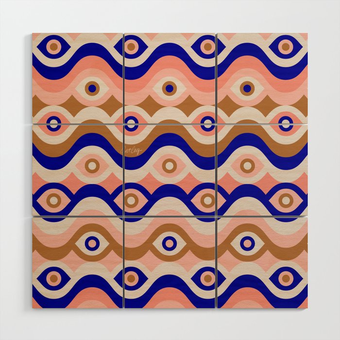 Psychedelic Eye Melt - Blue & Pink Wood Wall Art Gallery Image 1