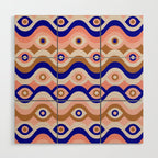 Psychedelic Eye Melt - Blue & Pink Wood Wall Art Gallery Image 1