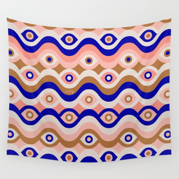Psychedelic Eye Melt - Blue & Pink Wall Tapestry Gallery Image 4