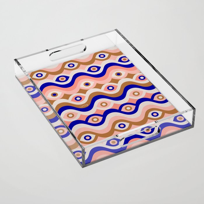 Psychedelic Eye Melt - Blue & Pink Acrylic Tray Gallery Image 1