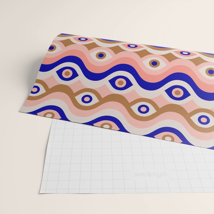 Psychedelic Eye Melt - Blue & Pink Wrapping Paper Gallery Image 2