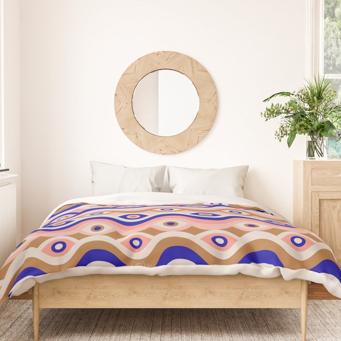 Psychedelic Eye Melt - Blue & Pink Duvet Cover Gallery Image 3