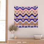 Psychedelic Eye Melt - Blue & Pink Wall Tapestry Gallery Image 2