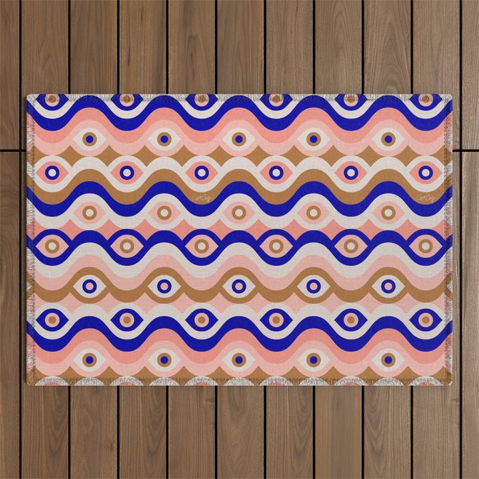 Psychedelic Eye Melt - Blue & Pink Outdoor Rug Gallery Image 1