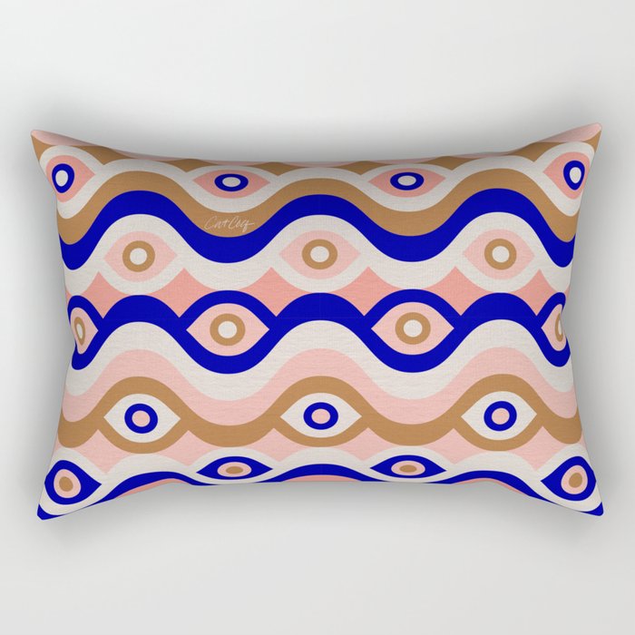 Psychedelic Eye Melt - Blue & Pink Rectangular Pillow Gallery Image 2
