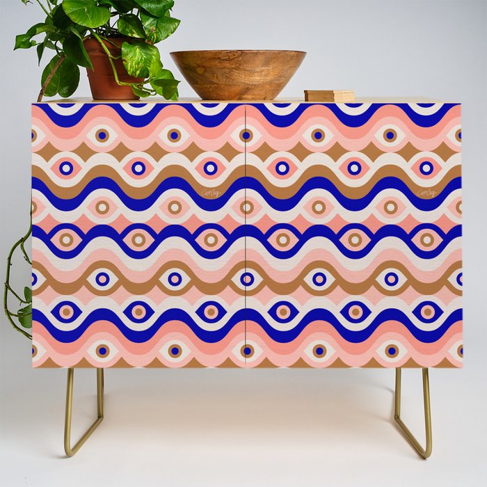 Psychedelic Eye Melt - Blue & Pink Credenza Gallery Image 1