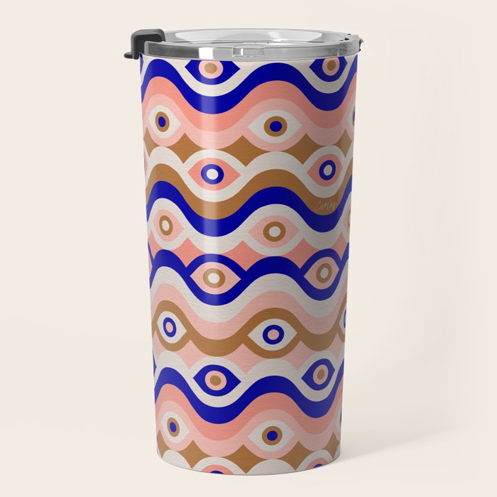 Psychedelic Eye Melt - Blue & Pink Travel Mug Gallery Image 3