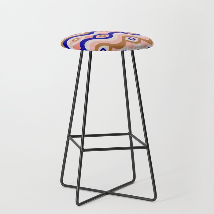 Psychedelic Eye Melt - Blue & Pink Stool Gallery Image 1