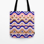 Psychedelic Eye Melt - Blue & Pink Tote Bag Gallery Image 1