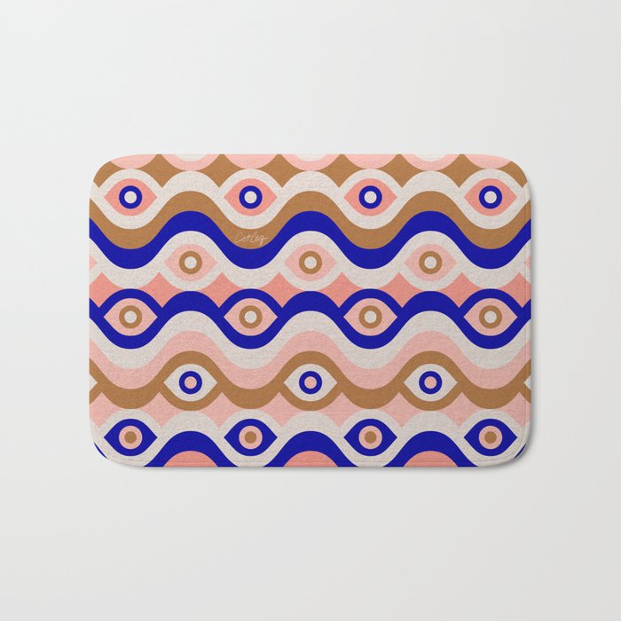 Psychedelic Eye Melt - Blue & Pink Bath Mat Gallery Image 1