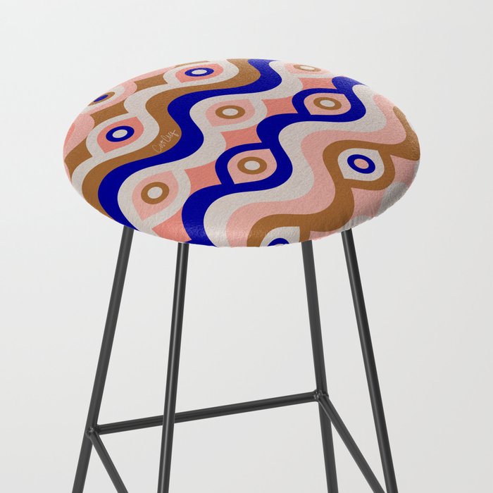 Psychedelic Eye Melt - Blue & Pink Stool Gallery Image 2