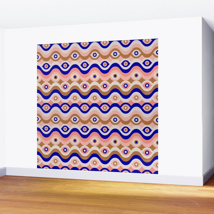 Psychedelic Eye Melt - Blue & Pink Wall Mural Gallery Image 2