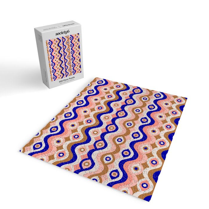 Psychedelic Eye Melt - Blue & Pink Jigsaw Puzzle Gallery Image 2