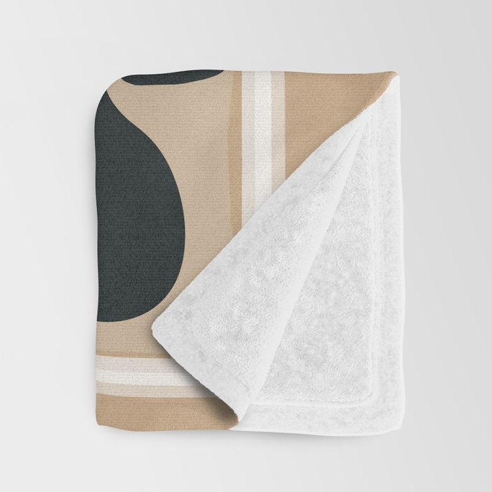 Mid-Century Abstract Balance 01 Throw Blanket Gallery Image 3